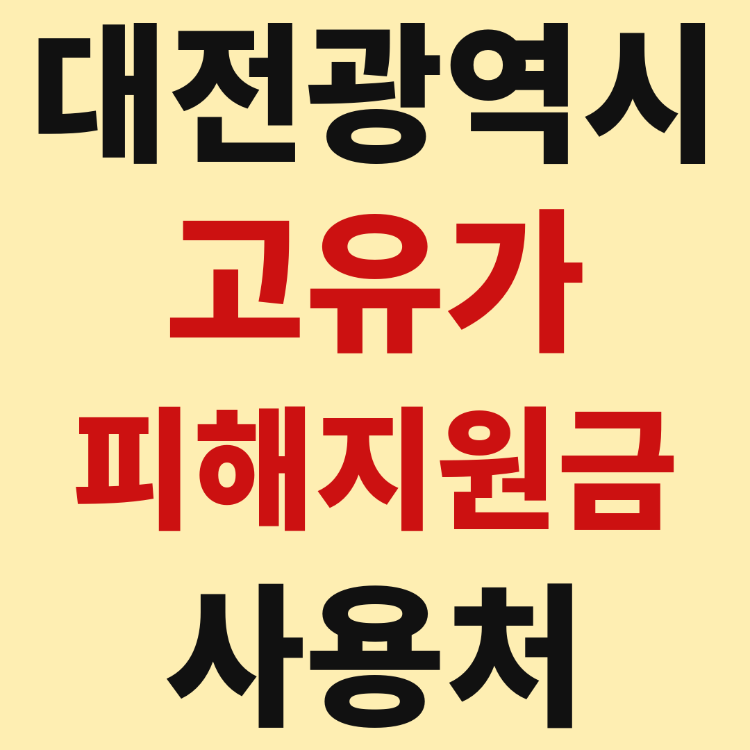 대전 고유가 피해 민생지원금 사용처 가맹점 매장 조회 방법