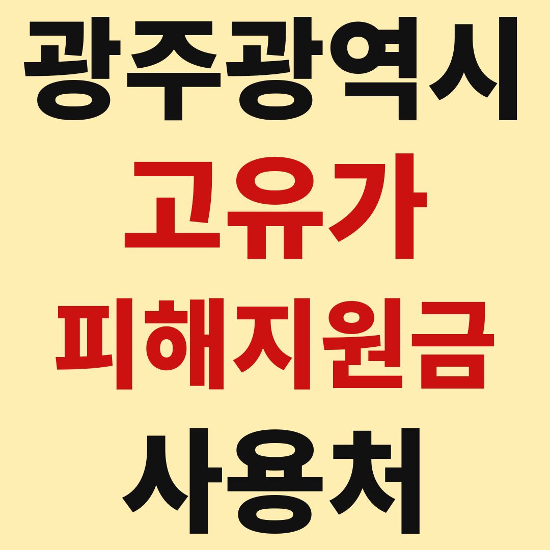 광주 고유가 피해 민생지원금 사용처 가맹점 매장 조회 방법