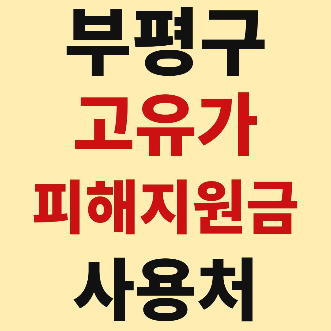 부평구 고유가 피해 민생지원금 사용처 가맹점 매장 조회 방법