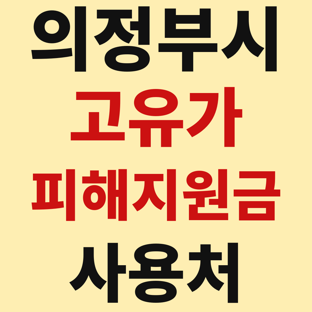 의정부 고유가 피해 민생지원금 사용처 가맹점 매장 조회 방법