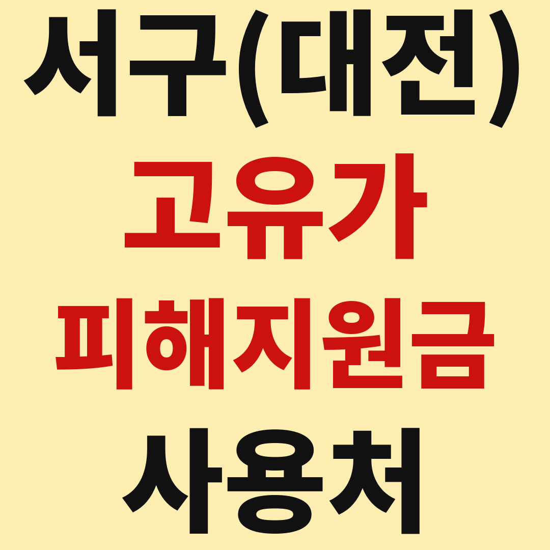 대전 서구 고유가 피해 민생지원금 사용처 가맹점 매장 조회 방법