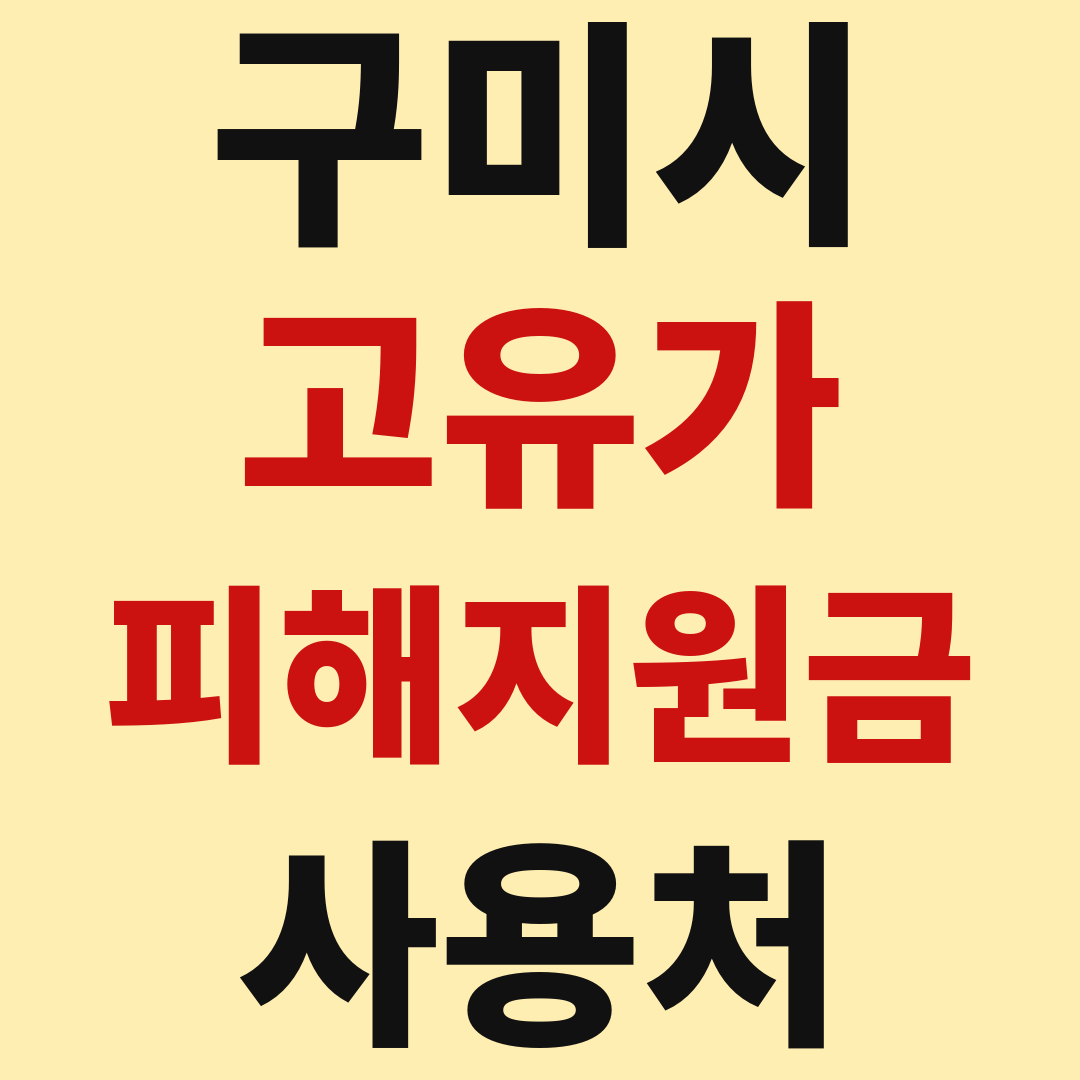 구미 고유가 피해 민생지원금 사용처 가맹점 매장 조회 방법