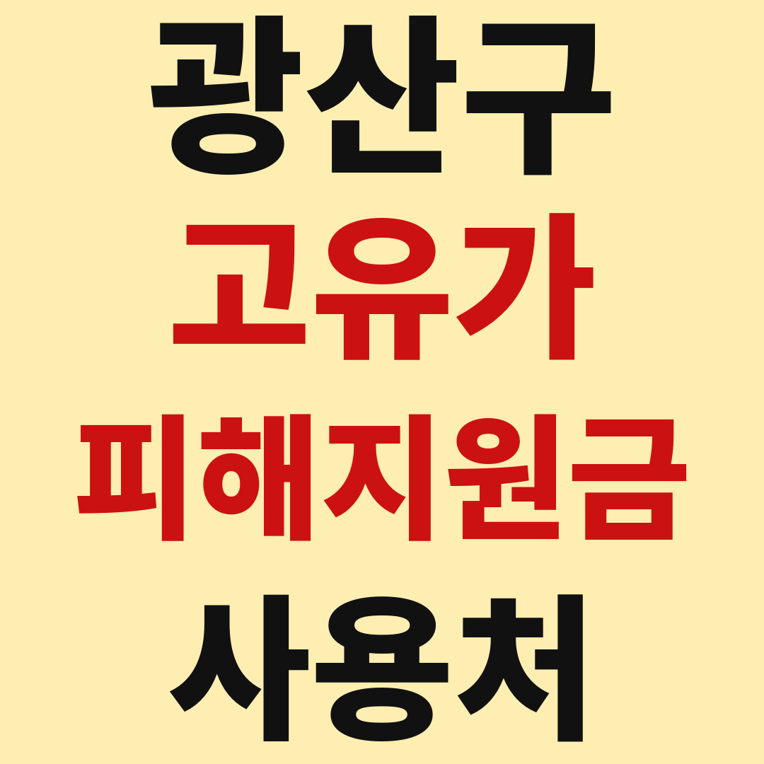 광주 광산구 고유가 피해 민생지원금 사용처 가맹점 매장 조회 방법