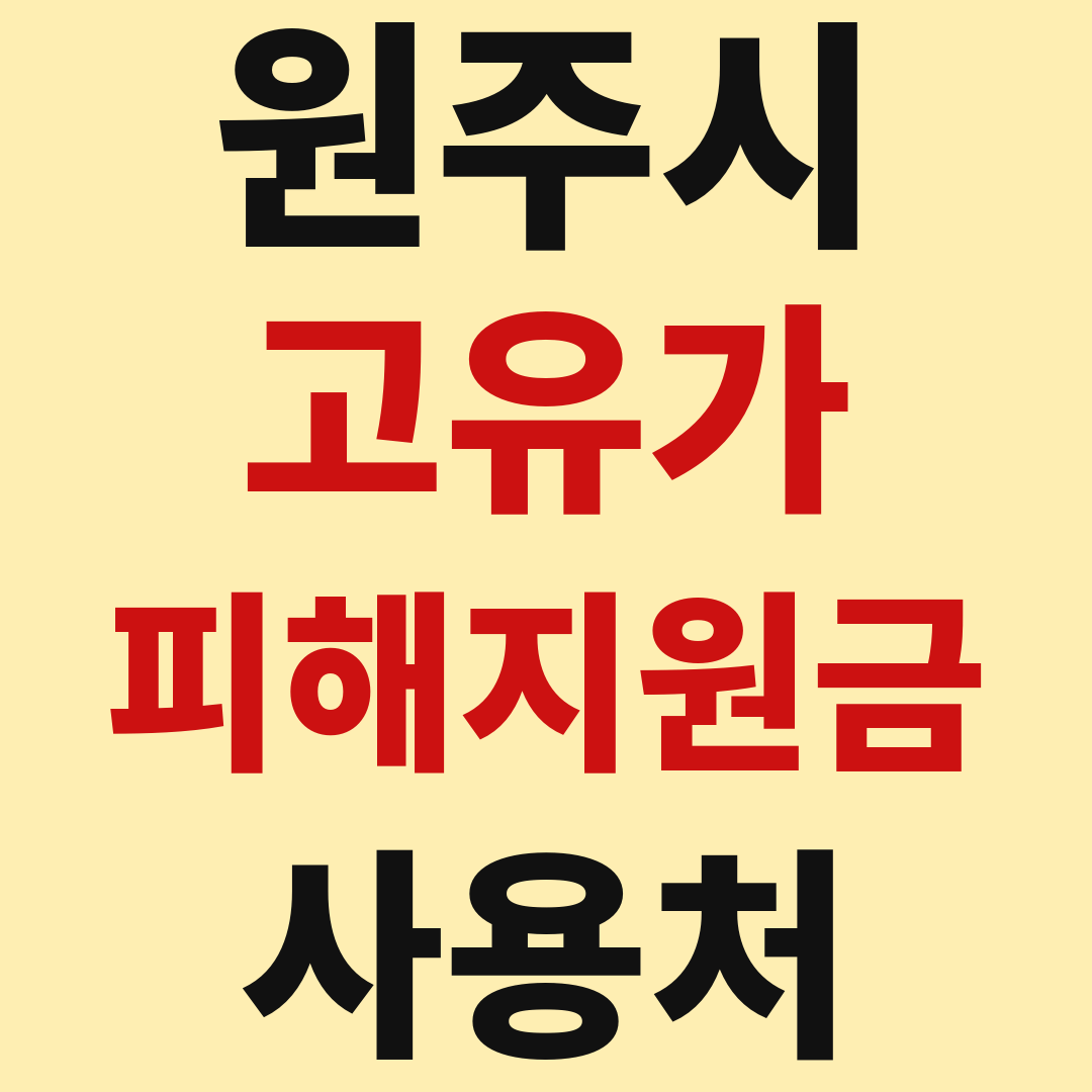 원주 고유가 피해 민생지원금 사용처 가맹점 매장 조회 방법