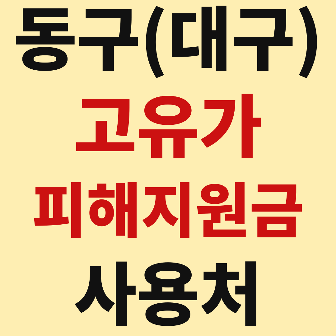 대구 동구 고유가 피해 민생지원금 사용처 가맹점 매장 조회 방법