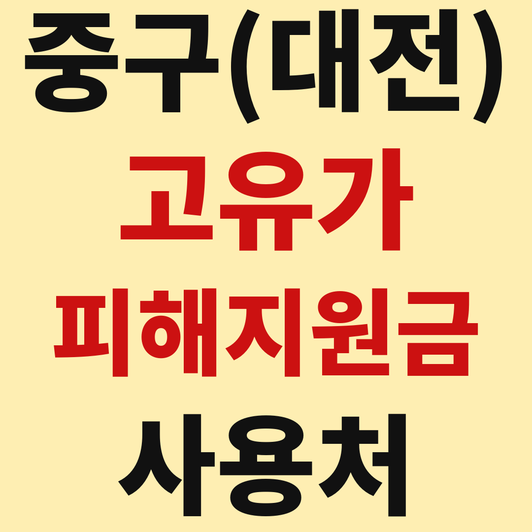 대전 중구 고유가 피해 민생지원금 사용처 가맹점 매장 조회