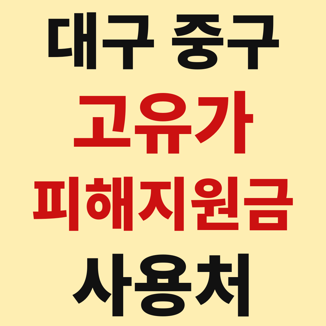 대구 중구 고유가 피해 민생지원금 사용처 가맹점 매장 조회 방법