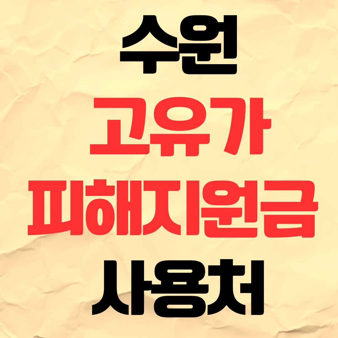 수원 고유가 피해 민생지원금 사용처 가맹점 매장 조회