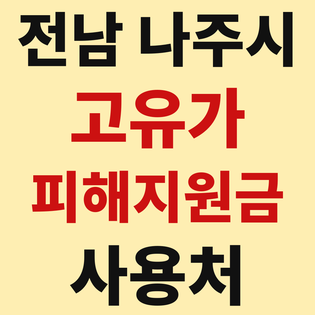 나주시 고유가 피해 민생지원금 사용처 가맹점 매장 조회 방법